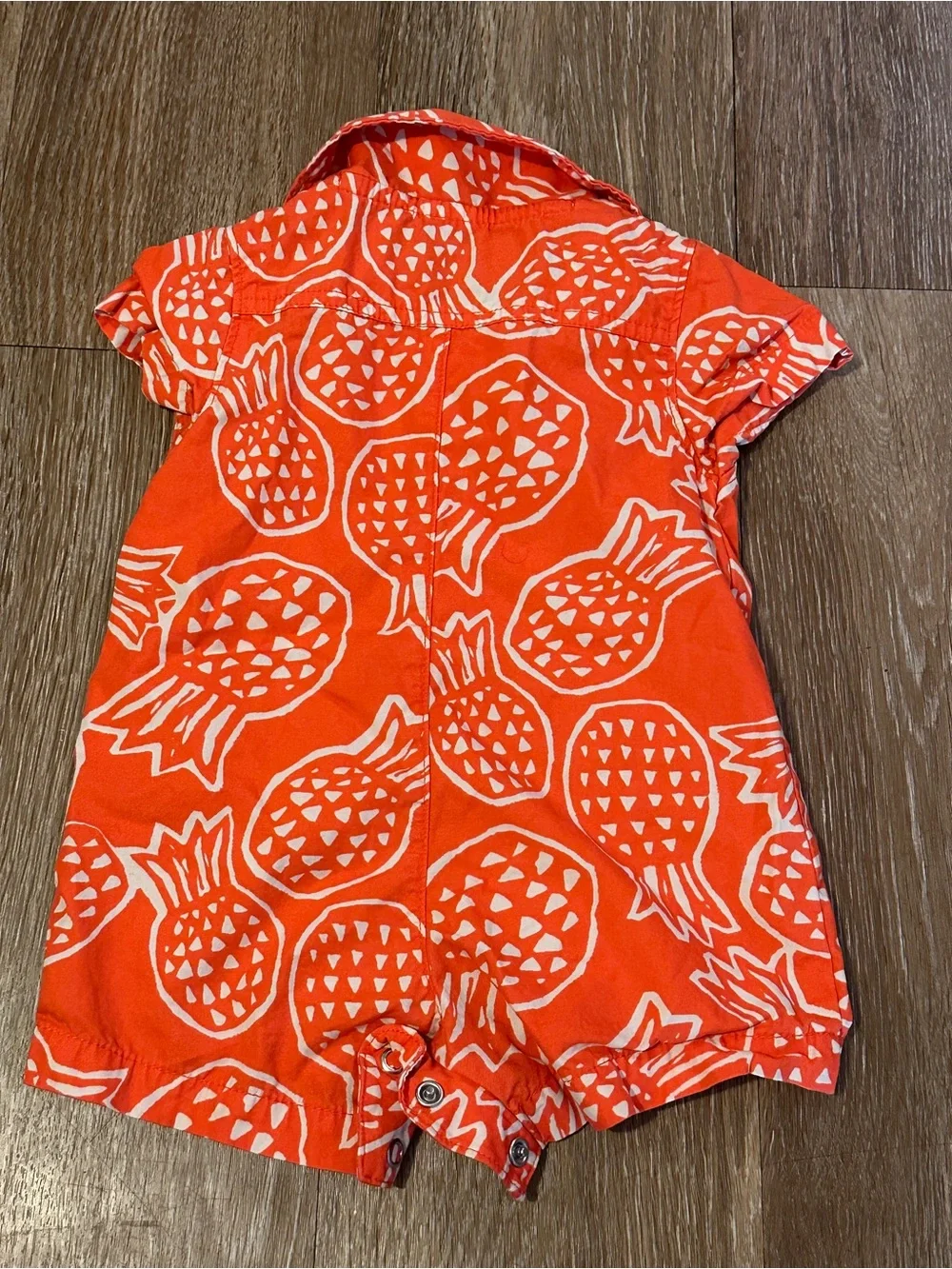Carter's Coral and White Pineapple Print Romper